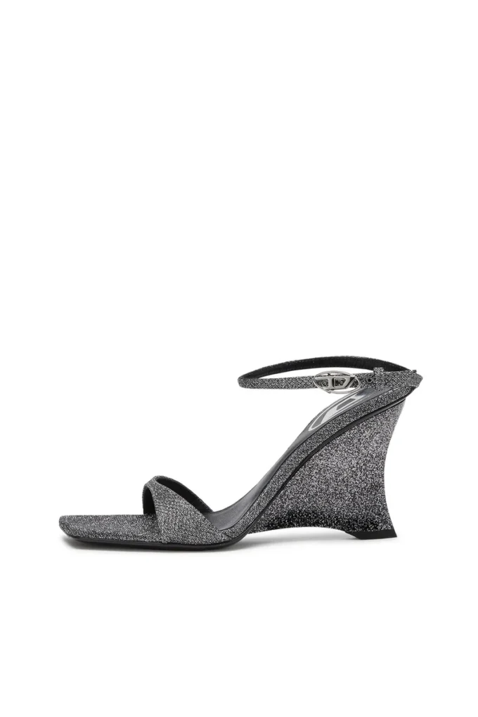 d-amber sandal wedge D-Amber-Wedge sandals in Lurex fabric