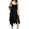 d-ancer Satin dress with raw-cut flounces