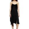 d-ancer Satin dress with raw-cut flounces