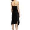 d-ancer Satin dress with raw-cut flounces