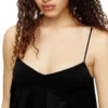 d-ancer Satin dress with raw-cut flounces