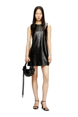 d-ares Coated mini dress with embossed Oval D