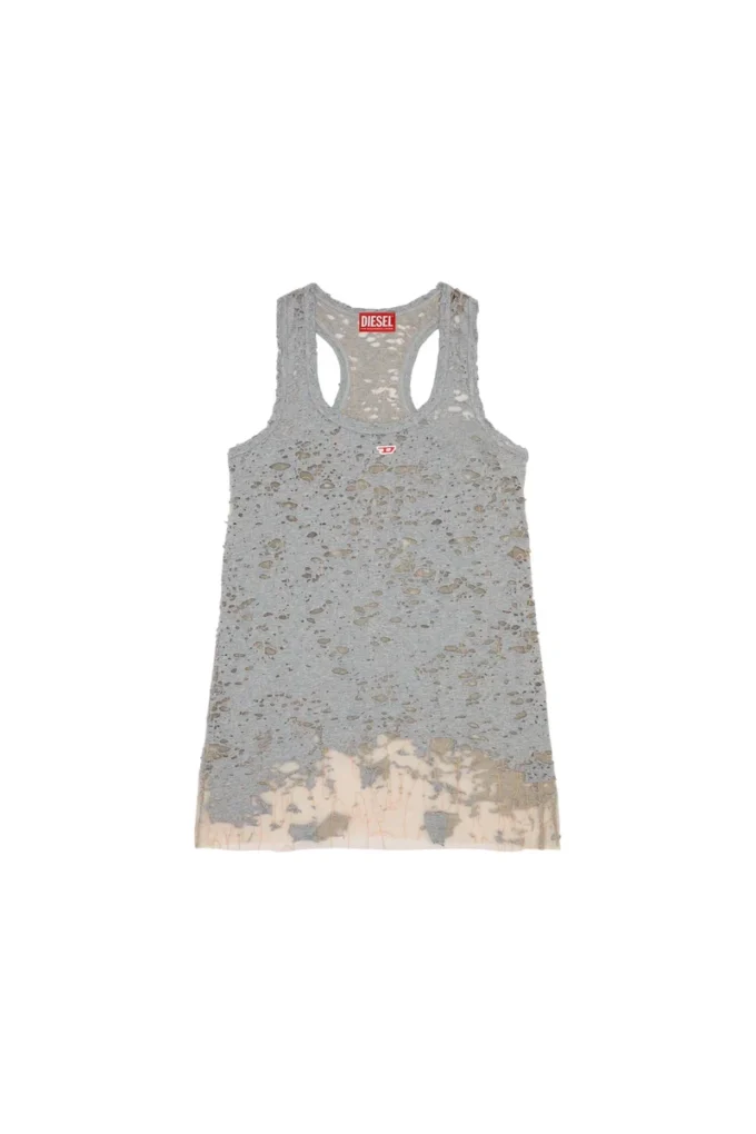 d-bilson Short tank dress with destroyed effect