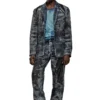 d-bla-dev-fse Blazer in pinstriped devoré denim
