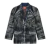 d-bla-dev-fse Blazer in pinstriped devoré denim