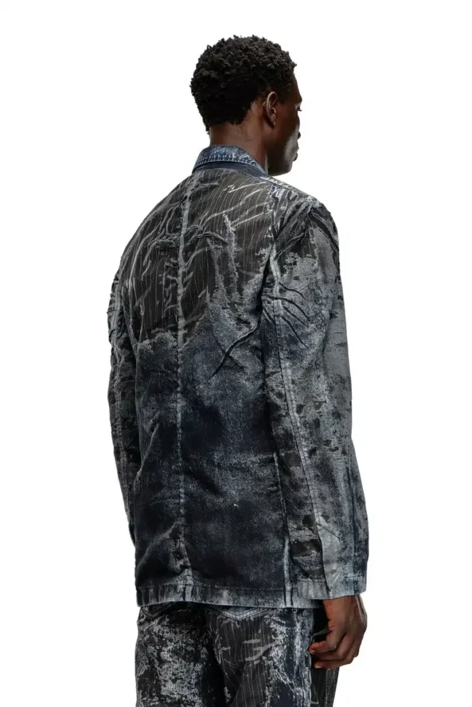 d-bla-dev-fse Blazer in pinstriped devoré denim