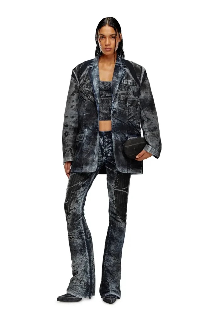 d-bla-dev-fse Blazer in pinstriped devoré denim