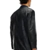 d-bla-fse Denim blazer with craquelé coating