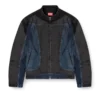 d-blenk-s Biker-style jacket in bicolour denim