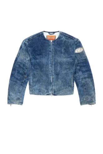 d-calur-fse Denim jacket with biker zip details