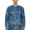 d-calur-fse Denim jacket with biker zip details