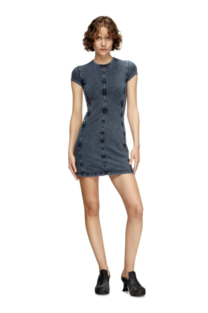 d-cupsleeves Mini dress in denim-look jersey
