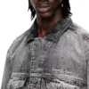 d-denver-s Denim trucker jacket with tonal leather trims
