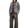 d-denver-s Denim trucker jacket with tonal leather trims