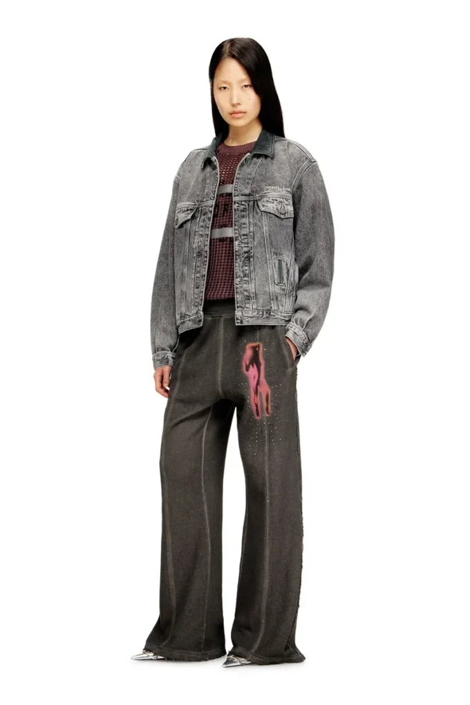 d-denver-s Denim trucker jacket with tonal leather trims