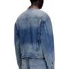 d-denver-s1 Denim trucker jacket with contrast leather trims