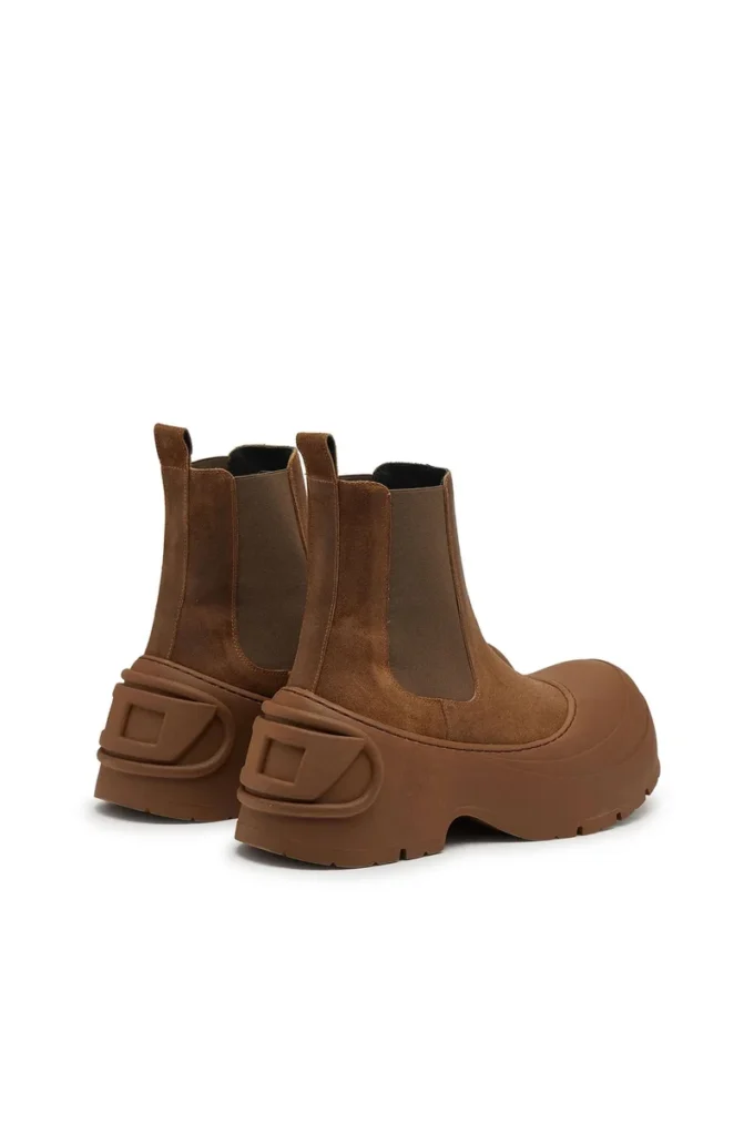 d-donald beatle D-Donald-Chelsea boots in waxed suede and rubber