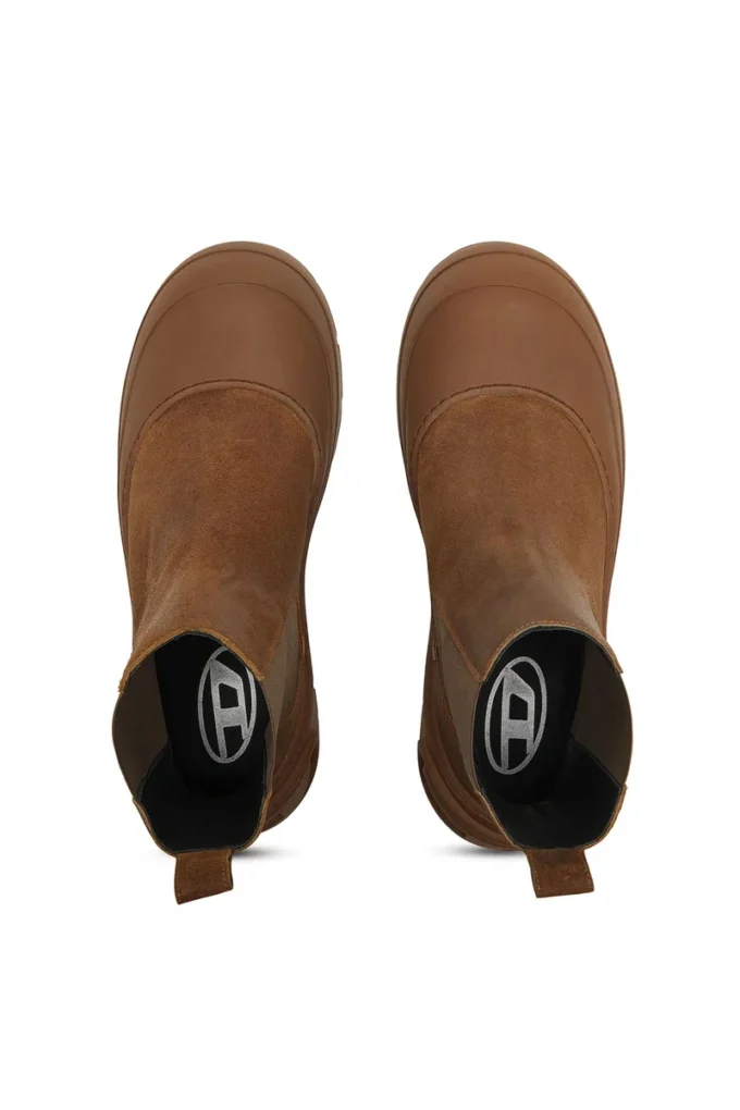d-donald beatle D-Donald-Chelsea boots in waxed suede and rubber