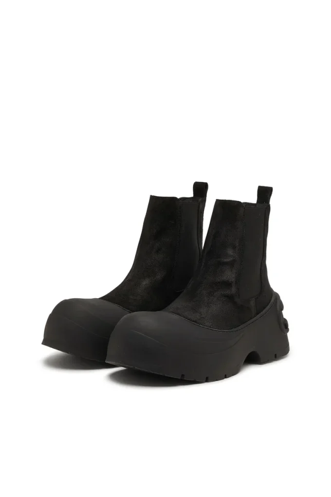 d-donald beatle D-Donald-Chelsea boots in waxed suede and rubber