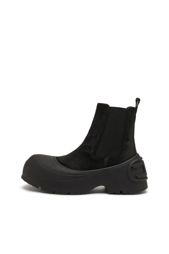 d-donald beatle D-Donald-Chelsea boots in waxed suede and rubber