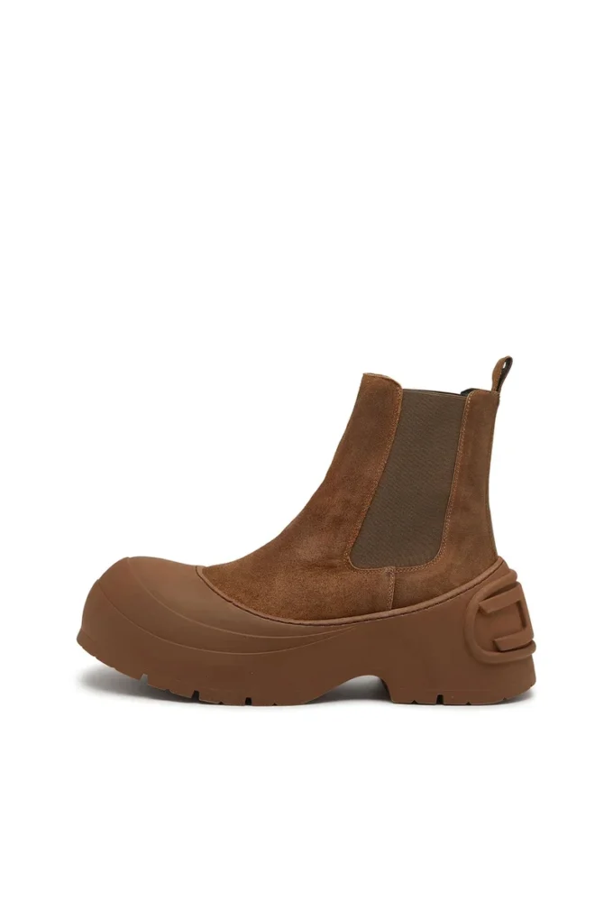 d-donald beatle D-Donald-Chelsea boots in waxed suede and rubber