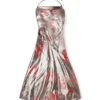 d-ebra Metallic midi dress with rose print