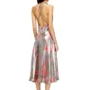 d-ebra Metallic midi dress with rose print
