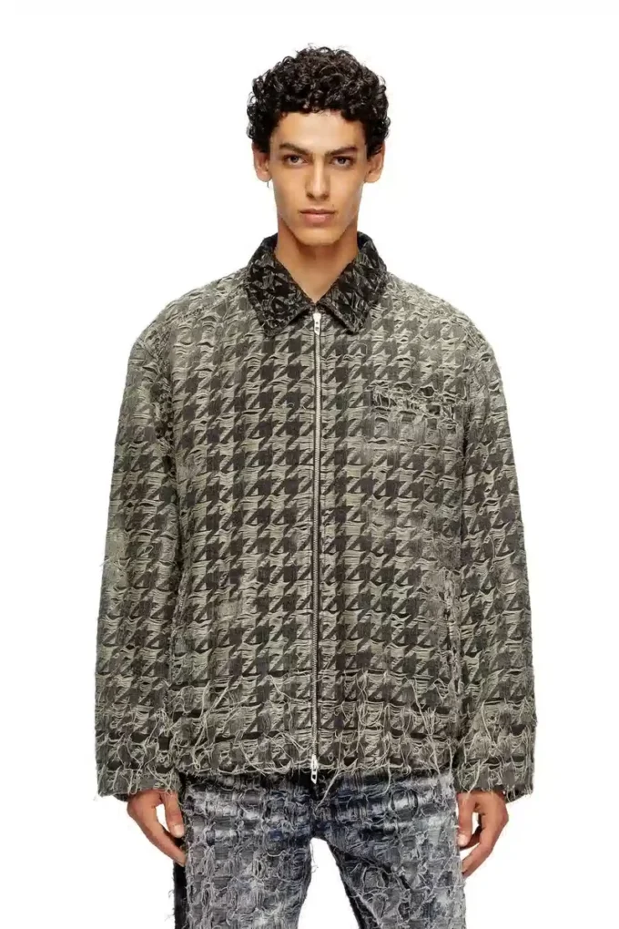 d-elmo-fsh Jacket in houndstooth-weave denim