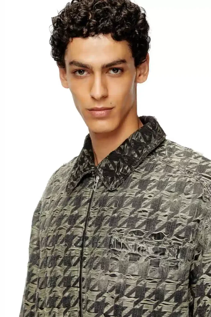 d-elmo-fsh Jacket in houndstooth-weave denim