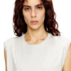 d-emb Short cotton dress with embossed chain