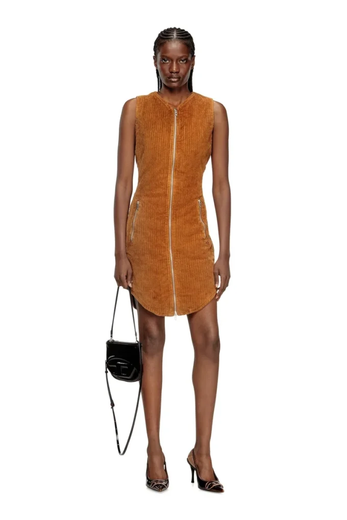 d-enea Cotton mini dress with front zipper