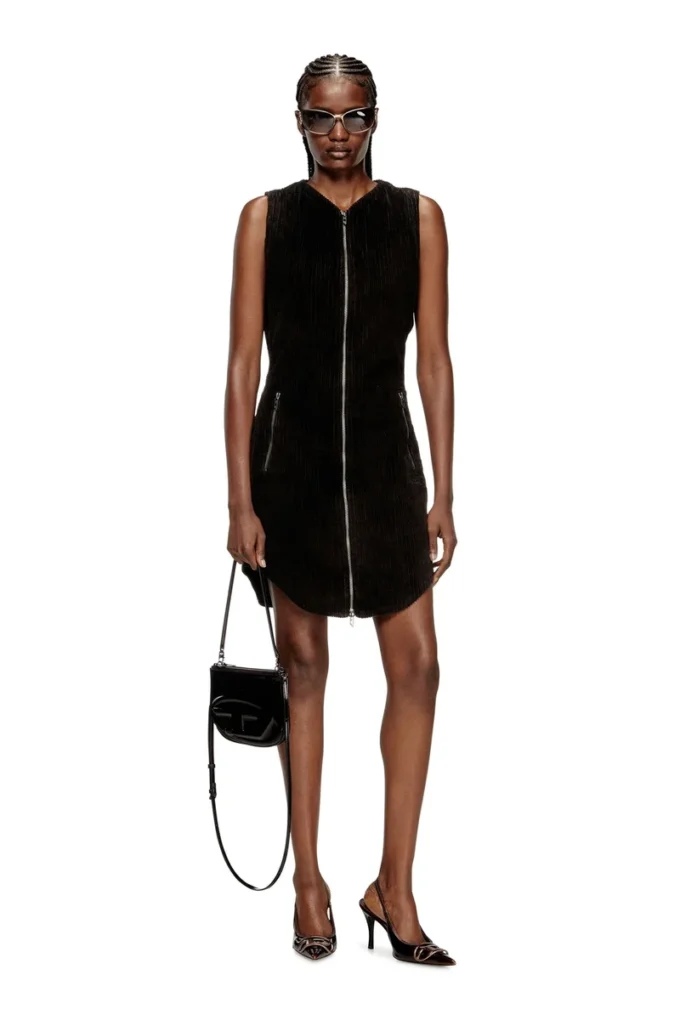 d-enea Cotton mini dress with front zipper