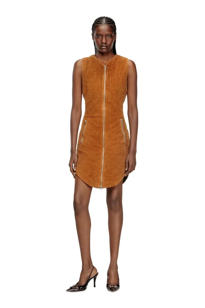 d-enea Cotton mini dress with front zipper