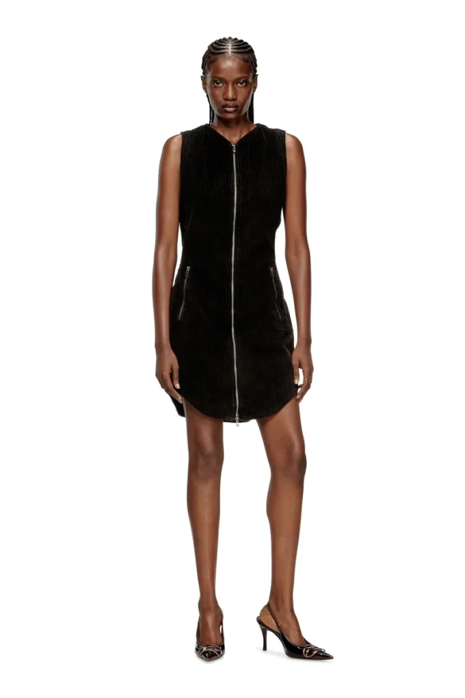 d-enea Cotton mini dress with front zipper