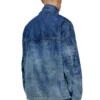d-flow-fse Pullover jacket in dirt-effect denim