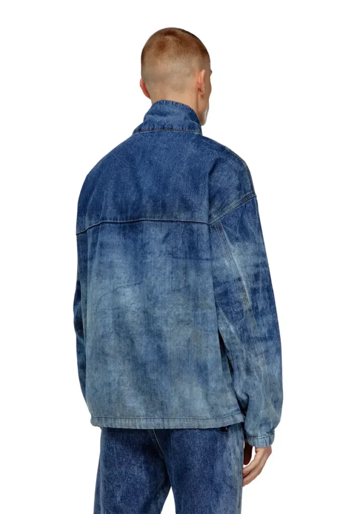 d-flow-fse Pullover jacket in dirt-effect denim