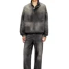 d-flow-s3 Denim top with mock neck