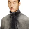 d-flow-s3 Denim top with mock neck