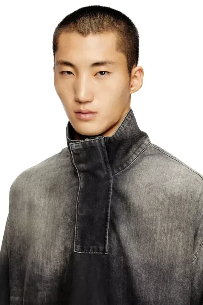 d-flow-s3 Denim top with mock neck