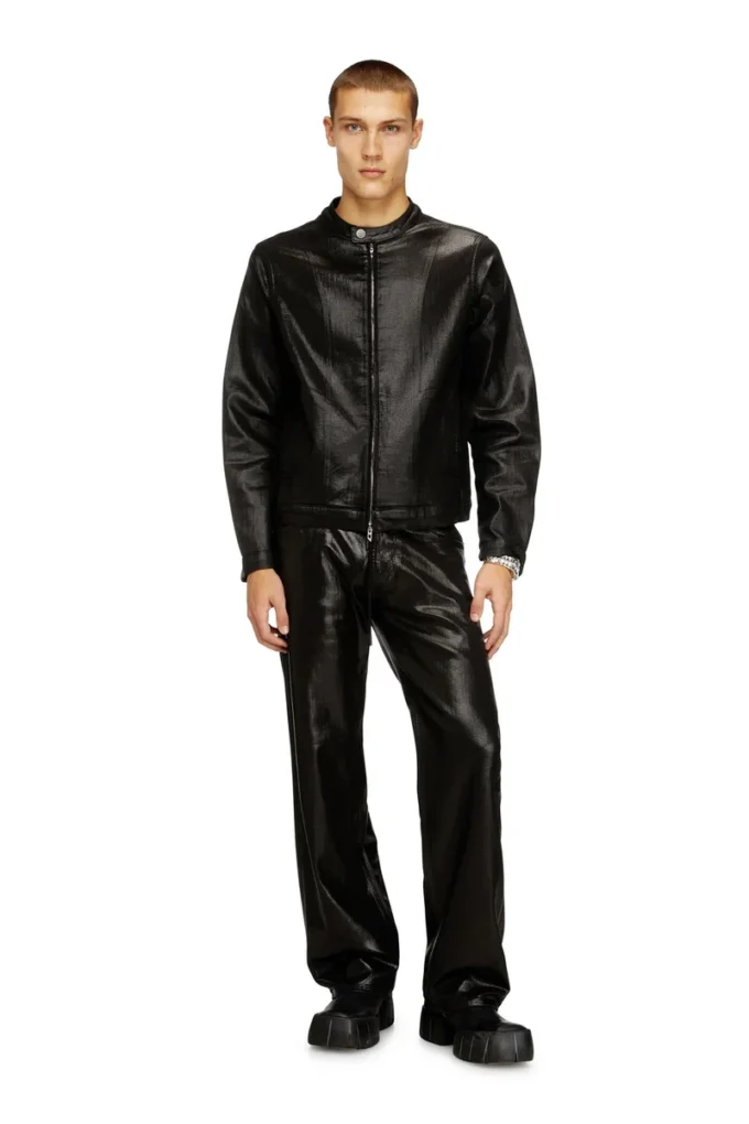 d-glory jogg Moto jacket in shiny coated JoggJeans