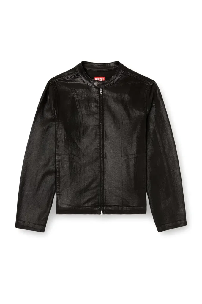 d-glory jogg Moto jacket in shiny coated JoggJeans