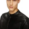 d-glory jogg Moto jacket in shiny coated JoggJeans