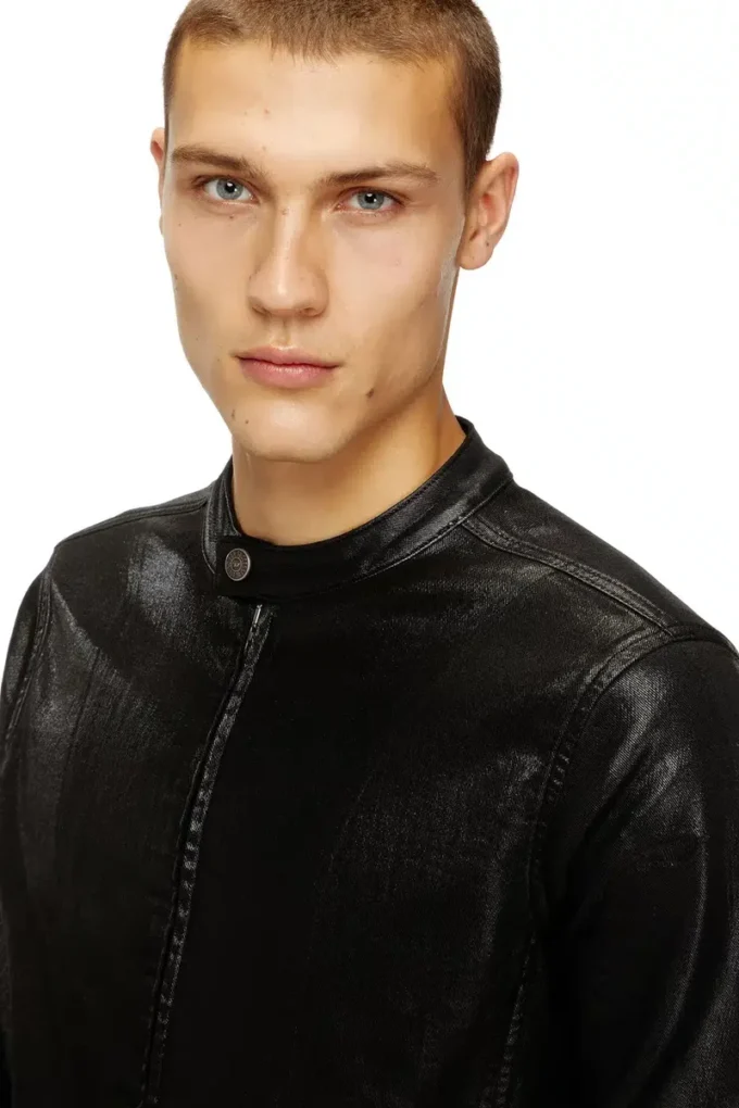d-glory jogg Moto jacket in shiny coated JoggJeans