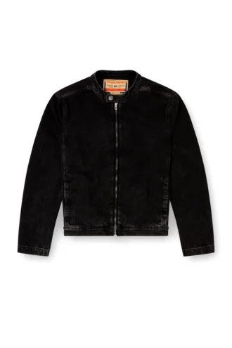 d-glory Moto jacket in clean-wash denim