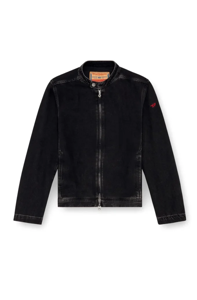 d-glory Moto jacket in clean-wash denim