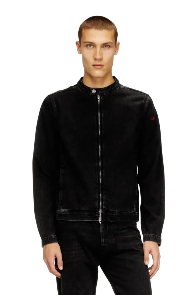 d-glory Moto jacket in clean-wash denim