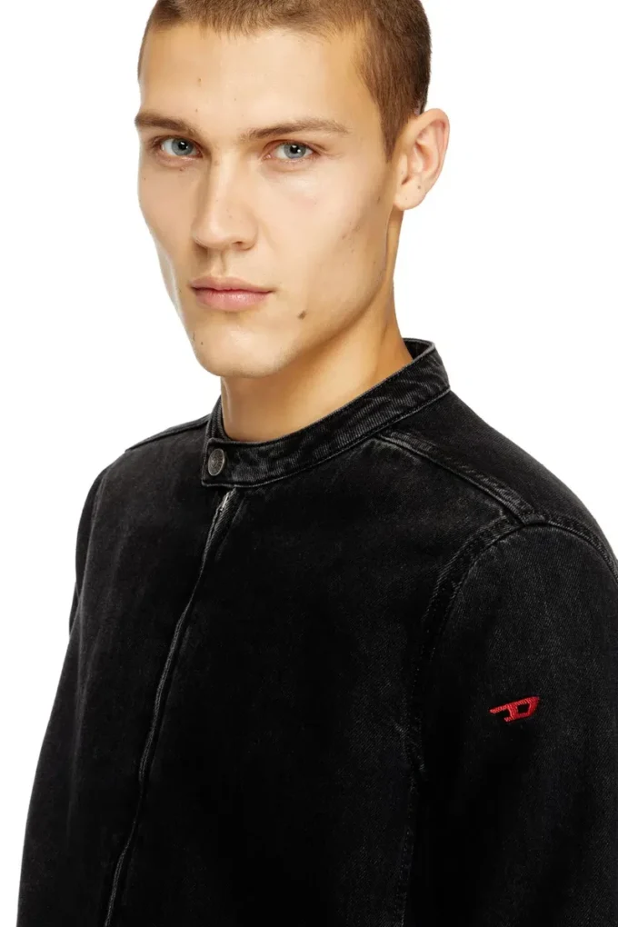 d-glory Moto jacket in clean-wash denim