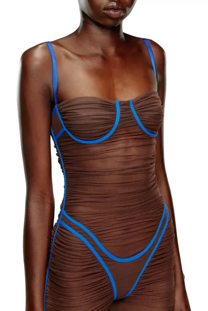 d-haily Sheer dress with lingerie outline