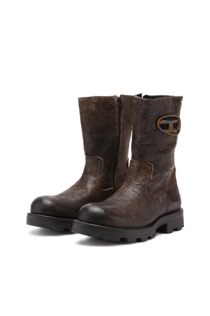 d-hammer bkr d w D-Hammer-Biker boots in distressed crackled suede
