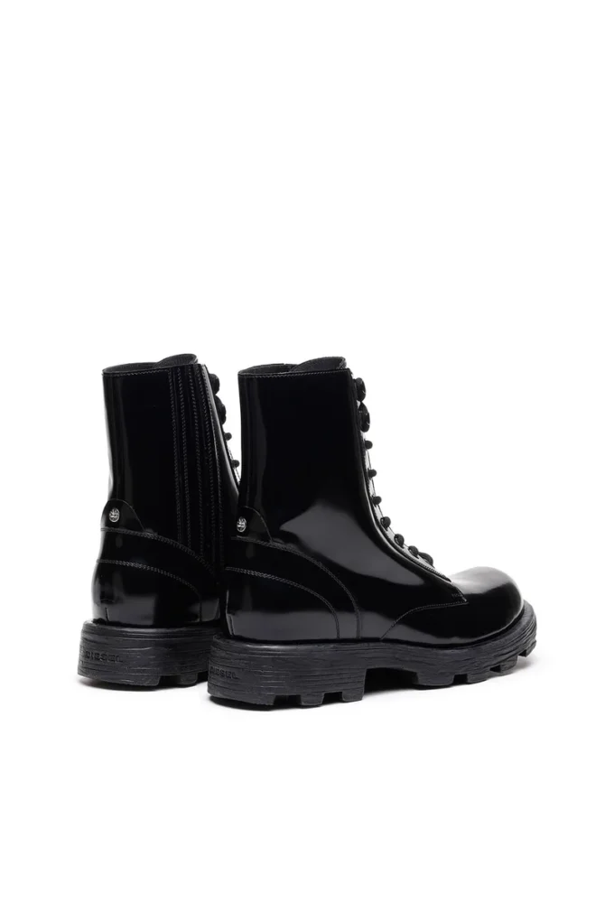 d-hammer bt D-Hammer-Combat boots in glossed leather